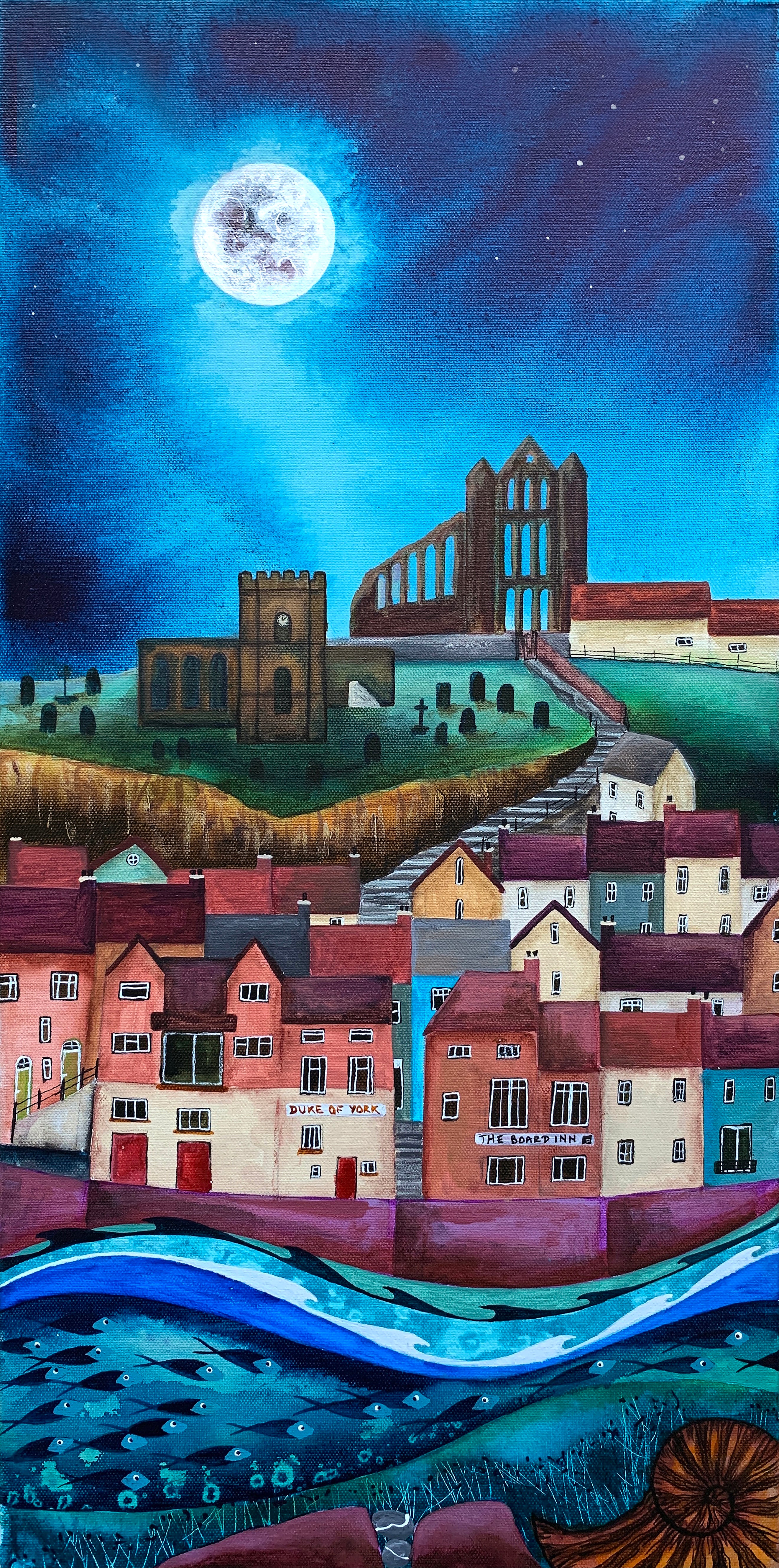 Moon Over Whitby Abbey - Limited Edition Print